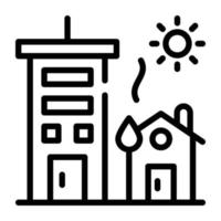 An editable line icon of high temperature vector