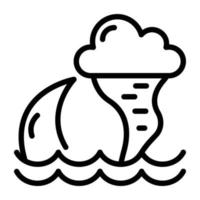 Check this line icon of water disaster vector