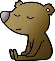 happy cartoon bear sitting vector