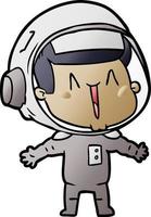 happy cartoon astronaut vector