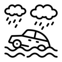 Rainstorm icon designed in outline style vector