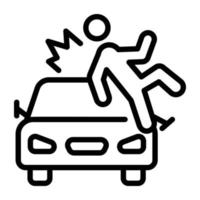 Download outline icon vector of car accident