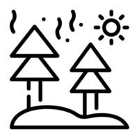 el icono del contorno del incendio forestal está disponible para uso premium vector