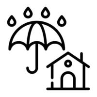 Rainstorm icon designed in outline style vector