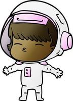 astronauta curioso de dibujos animados vector