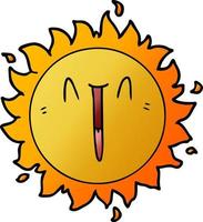 happy cartoon sun vector