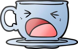 cartoon shouting tea cup vector