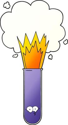 cartoon exploding chemicals in test tube