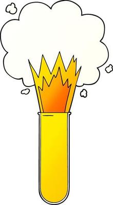 cartoon exploding chemicals in test tube