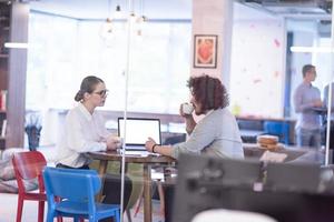 startup Business team Working With laptop in creative office photo