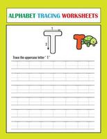 Printable Alphabet Tracing Worksheets vector