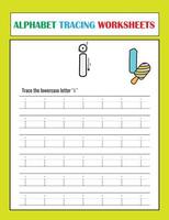 Printable Alphabet Tracing Worksheets vector