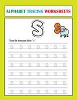 Printable Alphabet Tracing Worksheets vector