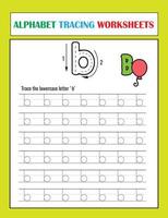 Printable Alphabet Tracing Worksheets vector