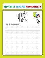 Printable Alphabet Tracing Worksheets vector