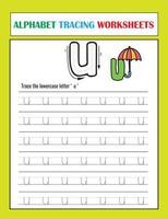 Printable Alphabet Tracing Worksheets vector