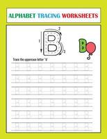 Printable Alphabet Tracing Worksheets vector