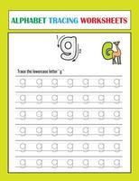 Printable Alphabet Tracing Worksheets vector
