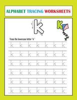 Printable Alphabet Tracing Worksheets vector