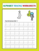 Printable Alphabet Tracing Worksheets vector