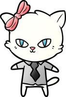 cute cartoon cat boss vector