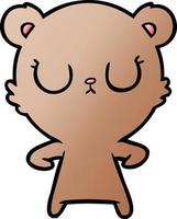 peaceful cartoon bear cub vector