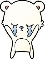 crying cartoon polarbear vector