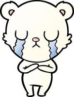 crying polar bear cartoon vector