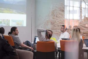 Startup business team at a meeting photo