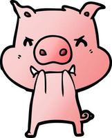 angry cartoon pig vector