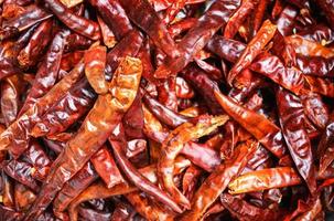Pile of red dried chilli dry pepper texture background photo