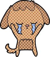 cartoon dog crying vector