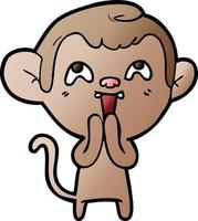 crazy cartoon monkey vector