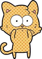 cartoon nervous cat vector