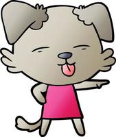 cartoon dog sticking out tongue vector