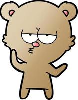 bored bear cartoon vector