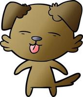 cartoon dog sticking out tongue vector