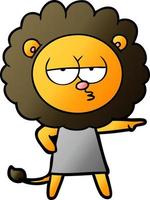 cartoon bored lion vector