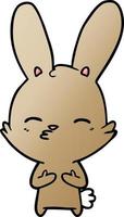 curious bunny cartoon vector