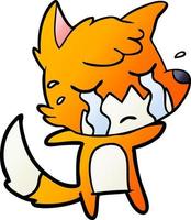 crying fox cartoon vector