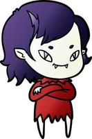 cartoon friendly vampire girl vector