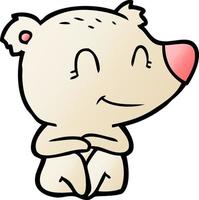 smiling polar bear cartoon vector