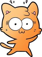 cartoon surprised cat vector