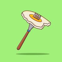 egg and fork illustration vector