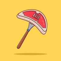 Meat and fork vector illustration