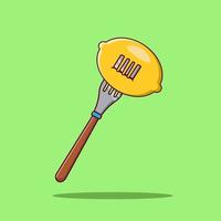 Lemon and fork vector illustration