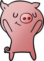 happy cartoon pig vector