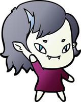 cartoon friendly vampire girl vector