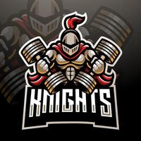 Knight mascot. esport logo design vector