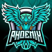 Phoenix bird mascot. esport logo design vector